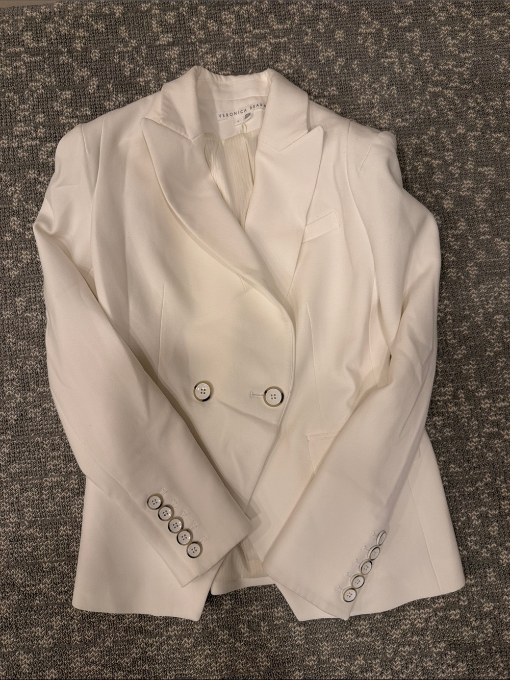 Veronica Beard Ivory Double-Breasted Blazer